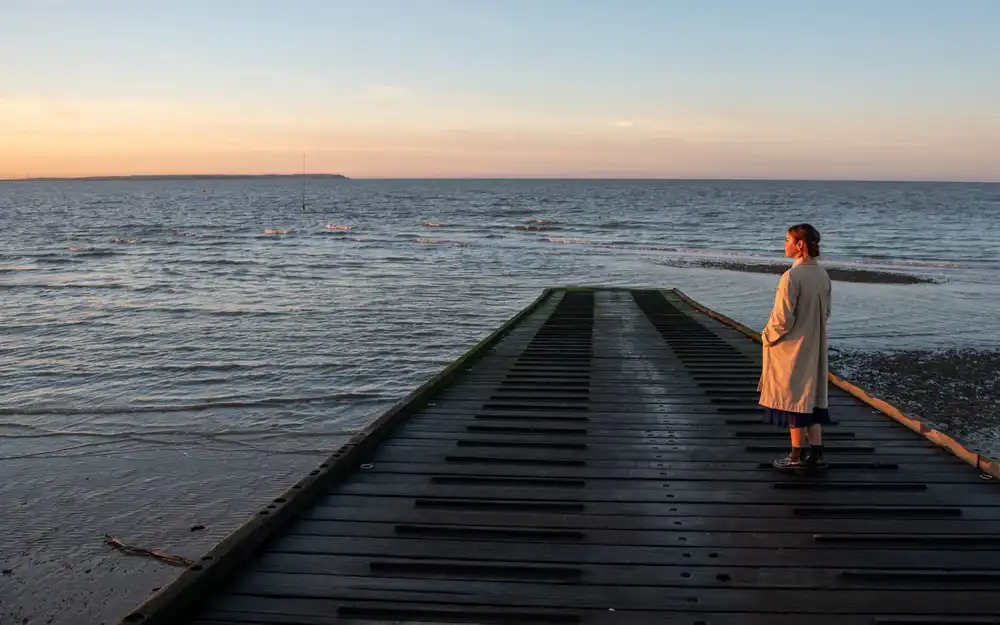 Whitstable harbour area at sunset