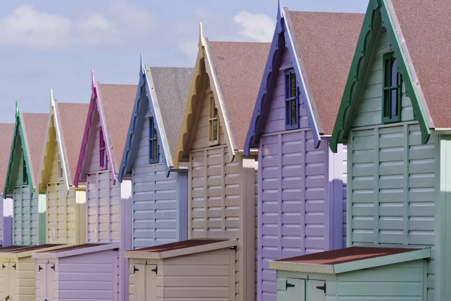 Colourful seaside buildings on the Kent coast