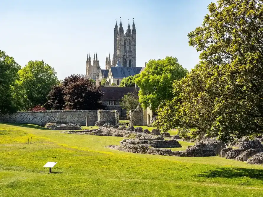 Historic stone ruins in Canterbury